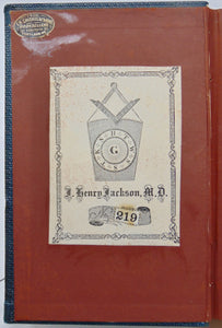 Brown, John. Spare Hours: Second Series [Masonic Bookplate] 1866