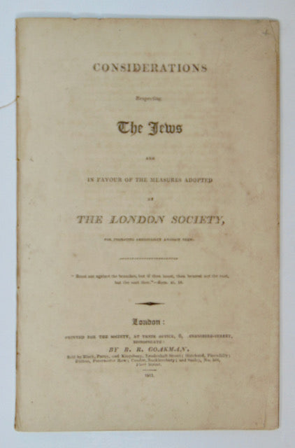 Considerations Respecting Jews & Conversion to Christianity (1811)