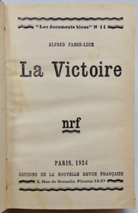 Fabre-Luce, Alfred. La Victoire [Signé par l'auteur] 1924