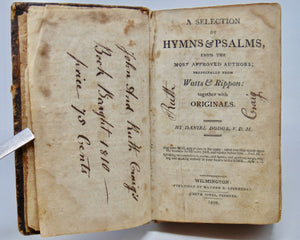Dodge, Daniel. A Selection of Hymns & Psalms (1808) Baptist Hymnal