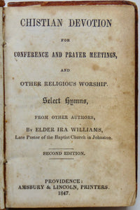 Williams. Christian Devotion for Conference and Prayer Meetings (1847)