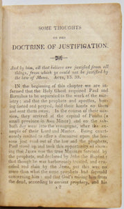 Dean. Some Thoughts on the Doctrine of Justification, Ithaca NY imprint 1826