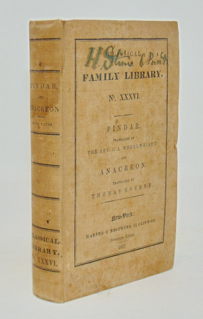 Pindar & Anacreon, Classical Family Library no. XXXVI (1837)