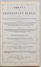 Load image into Gallery viewer, Ward, Thomas. Errata of the Protestant Bible; or the Truth of the English Translations Examined