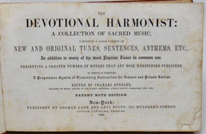 Dingley.  The Devotional Harmonist, 1849 Shaped Note Tunebook