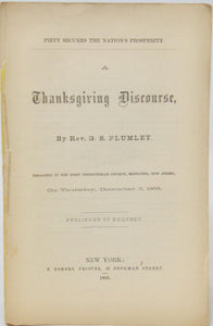 Plumley. Piety Secures the Nation's Prosperity: A Thanksgiving Discourse (1865)