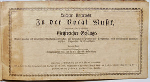 Doll, Joseph. Leichter Unterricht in der Vocal Musik 1815