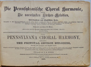 Weber. Die Pennsylvanische Choral Harmonie 1884 Hellertown, Pa imprint