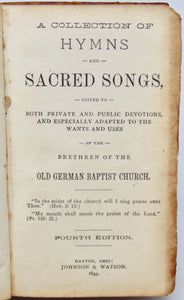 [Old German Baptist Church]. A Collection of Hymns and Sacred Songs (1893)