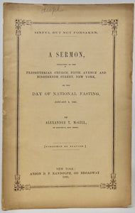 1861 National Day of Fasting Sermon, Impeding Civil War