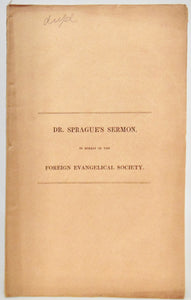 Sprague, William B. 1843 Foreign Missions Sermon