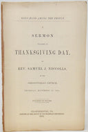 Niccolls, Samuel J. God's Hand Among the People, 1863 Chambersburg, PA Civil War Sermon