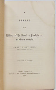 Neill, Henry.  New School Presbyterians Should Not Support Abolitionists
