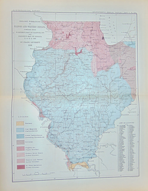 [MAP] Geologic Formations of Illinois and Western Indiana (1896)