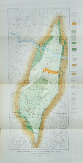 [MAP] Preliminary Geologic Map of the Richmond Area, Virginia (1898)