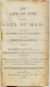Scougal, Henry. The Life of God in the Soul of Man. 1807 Catskill, NY imprint