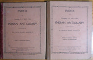 Anstey, Lavinia Mary. Index to Volumes I - L (1872-1921) INDIAN ANTIQUARY. 2 volume set.