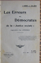 Load image into Gallery viewer, Dalbin, L&#39;Abbe J. Les Erreurs des Democrates de la Justice sociale