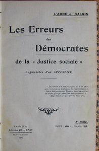 Dalbin, L'Abbe J. Les Erreurs des Democrates de la Justice sociale
