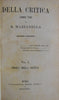 Mazarella, B. Della Critica libri tre