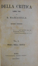 Load image into Gallery viewer, Mazarella, B. Della Critica libri tre