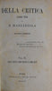 Mazarella, B. Della Critica libri tre