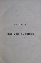 Load image into Gallery viewer, Mazarella, B. Della Critica libri tre