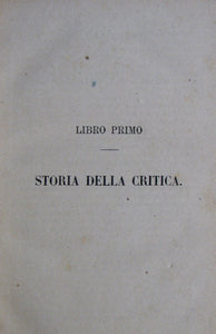Mazarella, B. Della Critica libri tre
