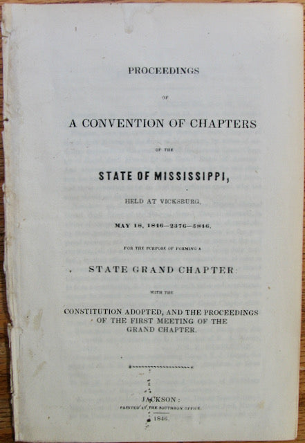 1846 Mississippi Royal Arch Masons Convention Freemasons