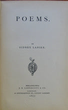 Load image into Gallery viewer, Lanier, Sidney. Poems [signed by Henry Wysham Lanier]