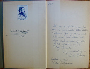 Webb, Richard. Sidney Lanier: Poet and Prosodist [signed with additional ALS]