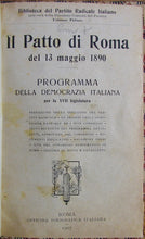 Load image into Gallery viewer, Il Patto di Roma del 13 maggio 1890