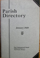 Parish Directory, January 1929, East Congregational Church, Grand Rapids, Michigan