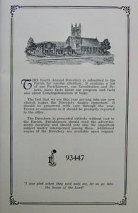 Parish Directory, January 1929, East Congregational Church, Grand Rapids, Michigan