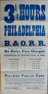 1888 B. & O. Rail Road Broadside, Pullman Parlor Cars