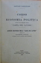 Load image into Gallery viewer, Napolitano, Gaetano. Corso di Economia Politica svolto sui principi della Carta del Lavoro