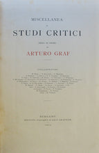 Load image into Gallery viewer, Barbi, M.; Bellezza, P.; et al. Miscellanea di Studi Critici edita in onore de Arturo Graf