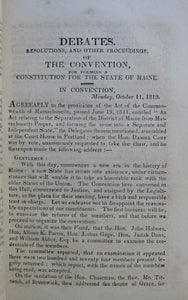 Perley, Jeremiah. The Debates, Resolutions, and other Proceedings, of the Convention of Delegates...for the purpose of forming a Constitution for the State of Maine