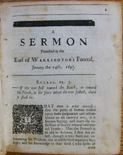 Load image into Gallery viewer, Wroe, Richard. A Sermon at the Funeral Of the Right Honourable Henry, Earl of Warrington