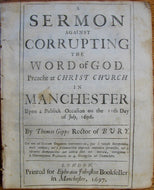 Gipps, Thomas. A Sermon against Corrupting the Word of God