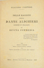 Load image into Gallery viewer, Cortese, Giacomo. Delle Ragioni perche Dante Alighieri scrisse in Italiano, La Divina Commedia