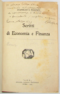 Scalfati, Stanislao G. Scritti di Economia e Finanza [inscritto dall'autore]