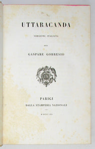 Valmiki.  Uttaracanda. Versione Italiana per Gaspare Gorresio