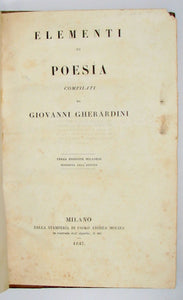 Gherardini, Giovanni. Elementi di Poesia compilati da Giovanni Gherardini