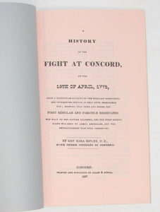 Ripley, Ezra. A History of the Fight at Concord, on the 19th of April, 1775