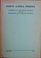 Scripta Classica Israelica Yearbook Israel Society Classical Studies Vol I. 1974