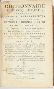 Alletz. Dictionnaire Theologique-Portatif, contenant L'Exposition et Les Preuves de la Revelation (1756)