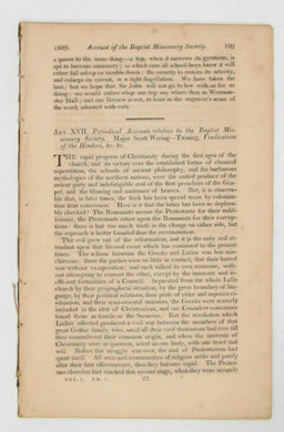 Account of the Baptist Missionary Society (1809)