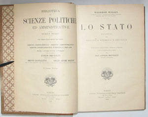 Wilson, Woodrow. Lo Stato. Elementi di Politica Storica e Pratica (1921)