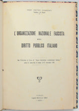 Load image into Gallery viewer, Chimienti, Pietro. L&#39;organizzazione nazionale fascista nel diritto pubblico italiano (1928)